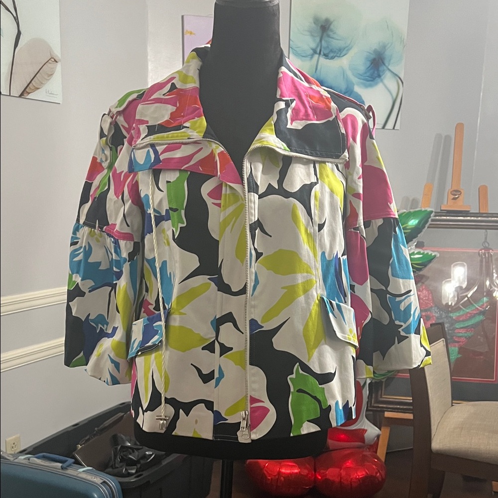 Cache Multicolor Floral Teddy Jacket - image 16